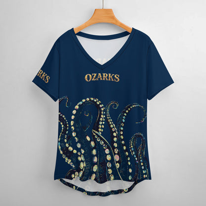 V Neck Short-sleeve Women Shirt Printed | Ozarks Essentials For Her | Ozarks Marina