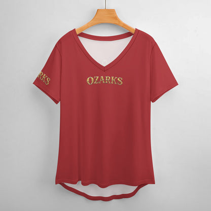 V Neck Short-sleeve Women Shirt Printed | Ozarks Essentials For Her | Boathouse Logo