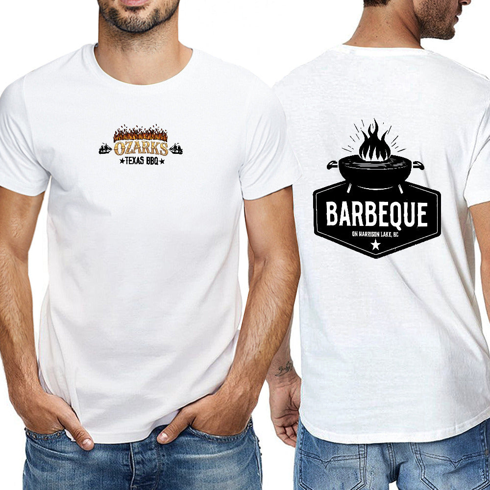 New 150g Men's  Short Sleeve T-shirt | Barbeque on Harrison Lake | White