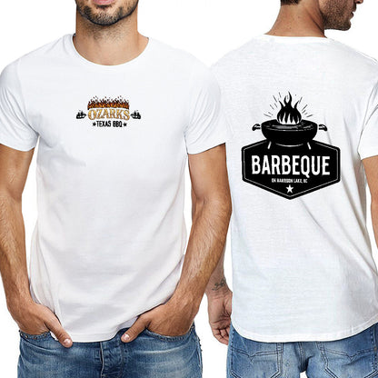 New 150g Men's  Short Sleeve T-shirt | Barbeque on Harrison Lake | White