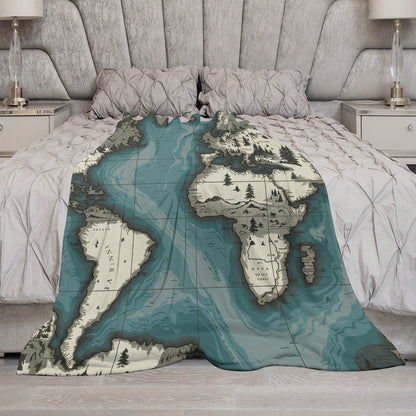 Ultra-Soft Flannel Blanket 70"×80" | Ozarks Coastal Wraps | Map