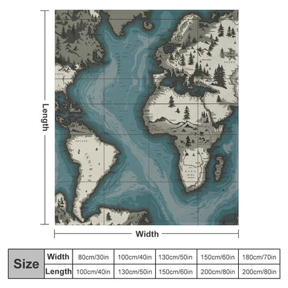 Ultra-Soft Flannel Blanket 70"×80" | Ozarks Coastal Wraps | Map