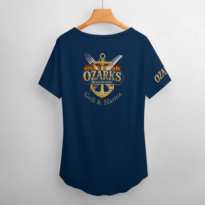 V Neck Short-sleeve Women Shirt Printed | Ozarks Essentials For Her | Boathouse Logo