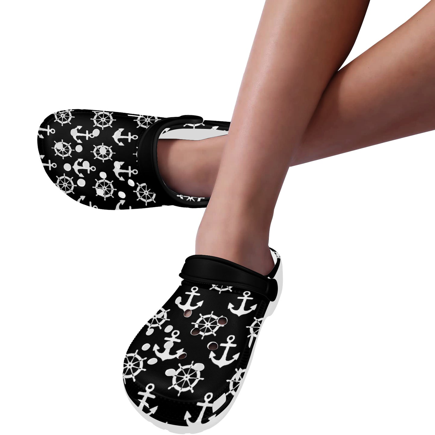 Custom Print Adults Clogs| Black