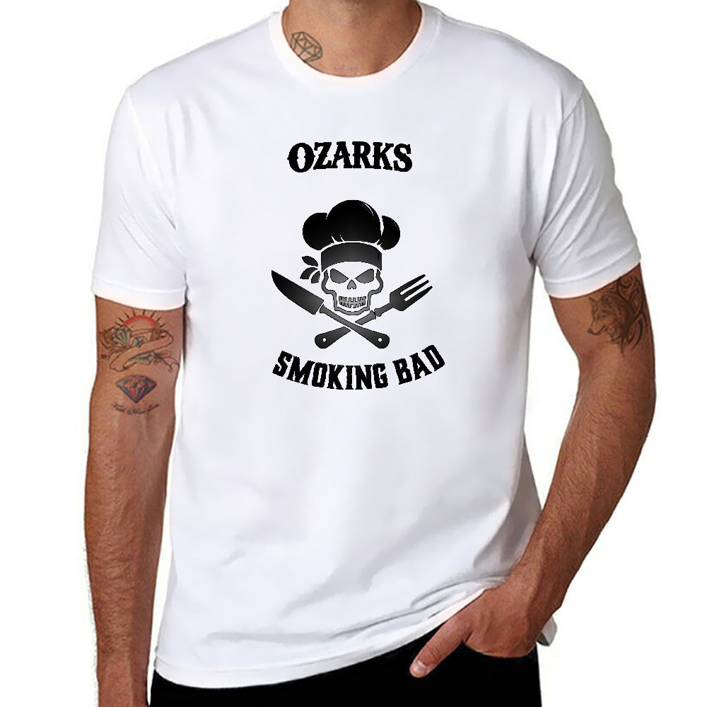 New 150g Men's  Short Sleeve T-shirt | Smoking Bad  White