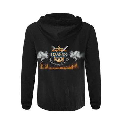 Men's All Over Print Full Zip Hoodie | Grand Opening | Black