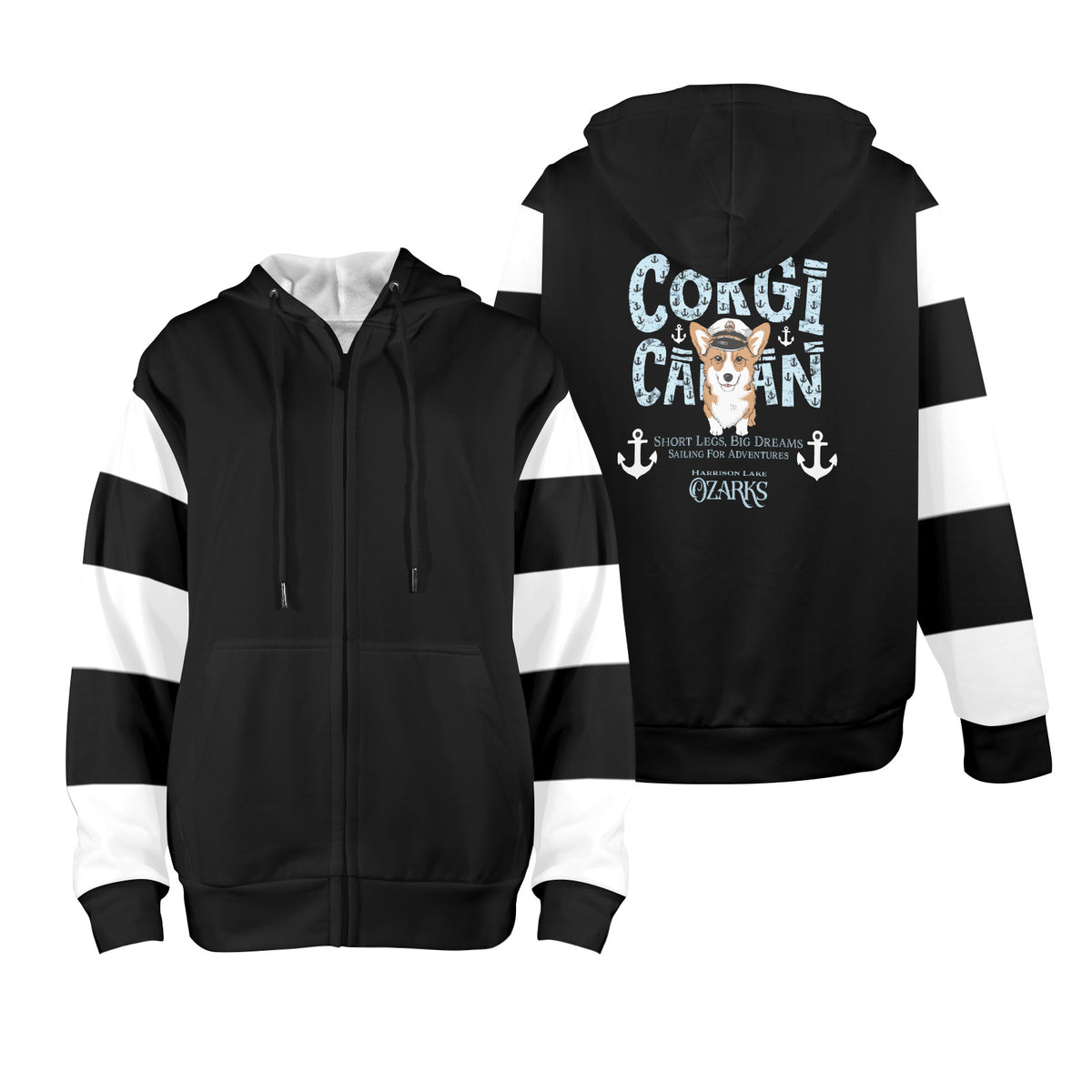 Women's Fleece Full-Zip Hoodie | Corgie Captain