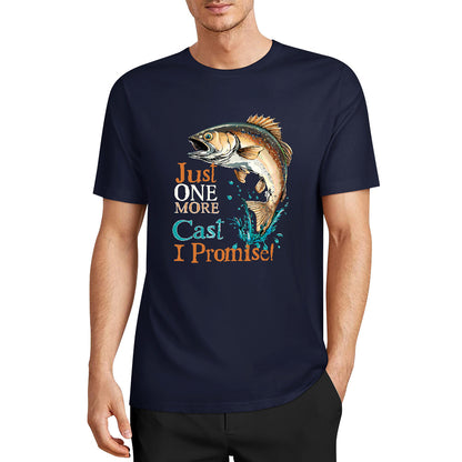 2025 Pure Cotton Short Sleeve, Double-Sided Print | Dockside Drifter | "Just One More Cast"