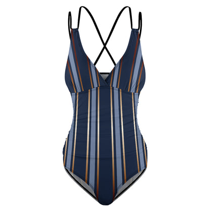 Women One-piece Swimsuit | Sail & Sun | Blue Stripes