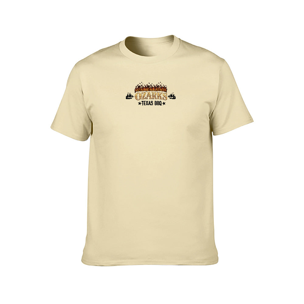 New 150g Men's  Short Sleeve T-shirt | Smokin' Old West , On Harrison Lake | Sand