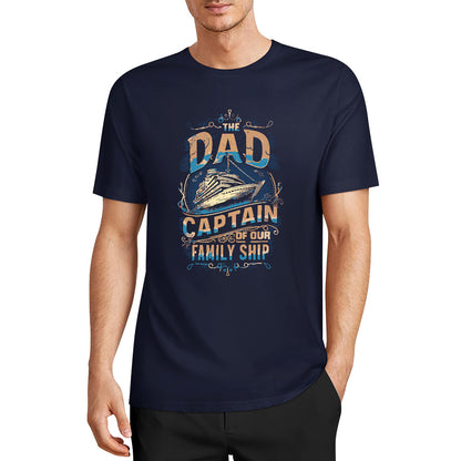 Pure cotton short sleeved T-shirt two side print | Dockside Drifter | Dad Captain of our Family Ship