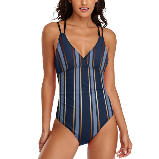 Women One-piece Swimsuit | Sail & Sun | Blue Stripes