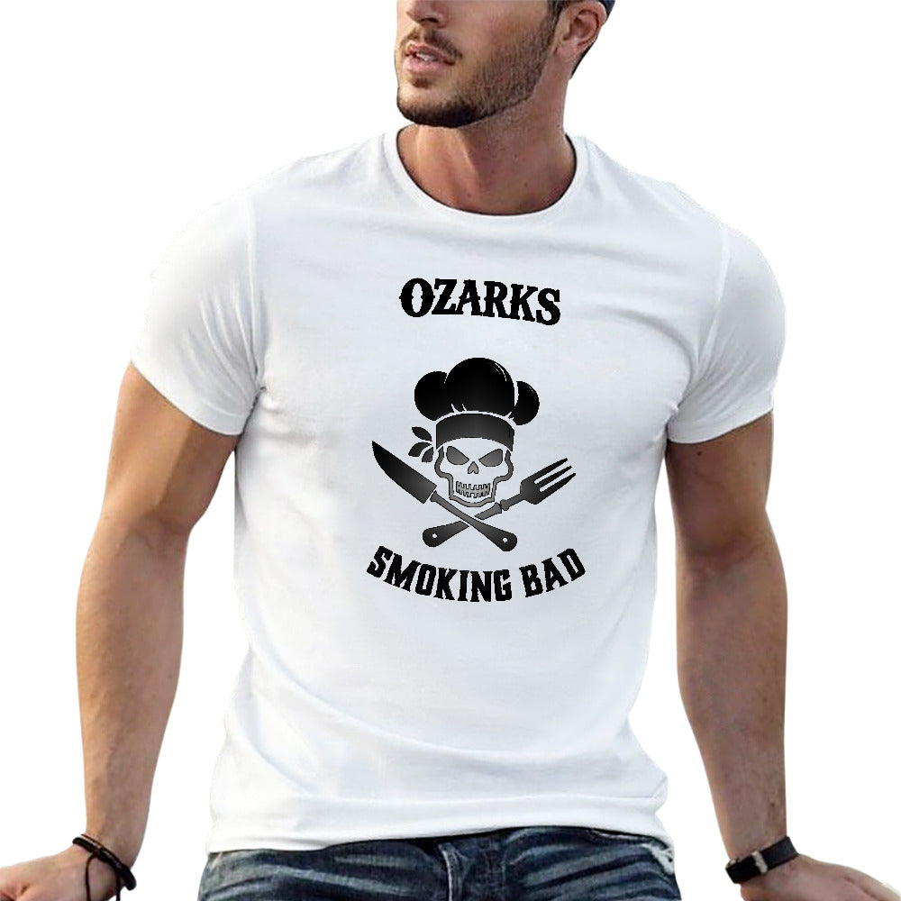 New 150g Men's  Short Sleeve T-shirt | Smoking Bad  White