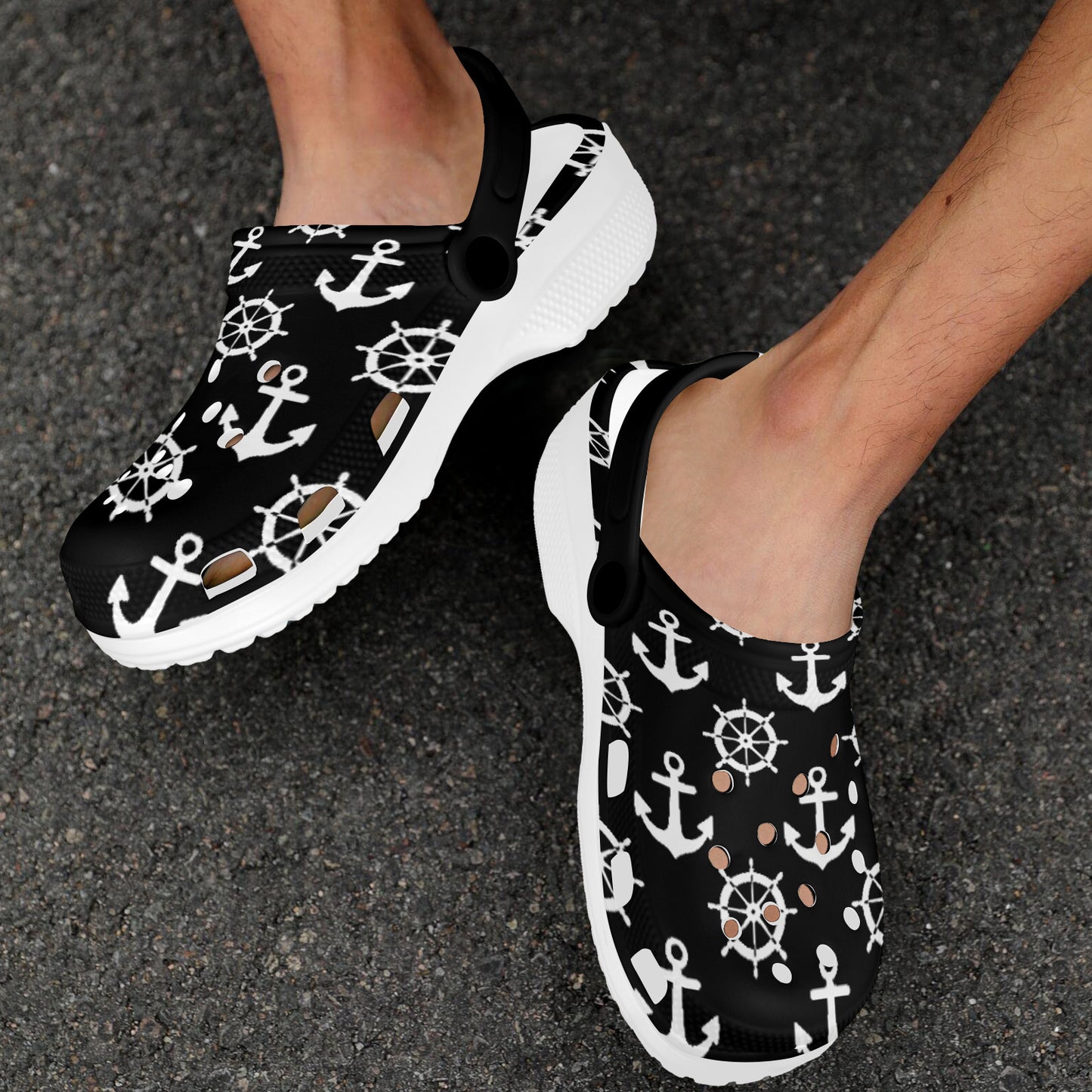 Custom Print Adults Clogs| Black
