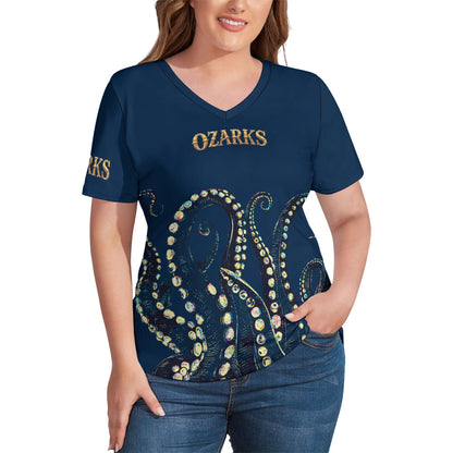V Neck Short-sleeve Women Shirt Printed | Ozarks Essentials For Her | Ozarks Marina
