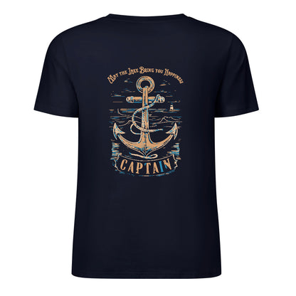 Pure cotton short sleeved T-shirt two side print | Dockside Drifter | Dad Captain of our Family Ship