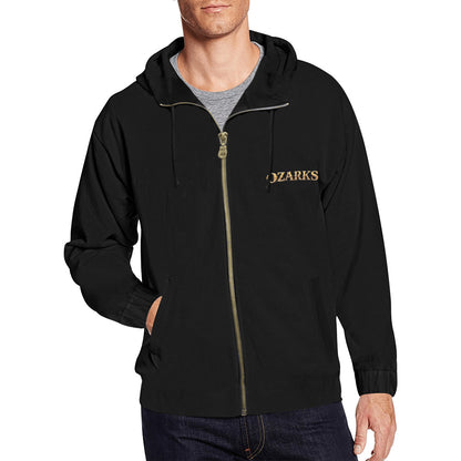 Men's All Over Print Full Zip Hoodie | Grand Opening | Black