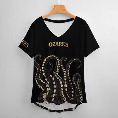 V Neck Short-sleeve Women Shirt Printed | Ozarks Essentials For Her | Ozarks Marina