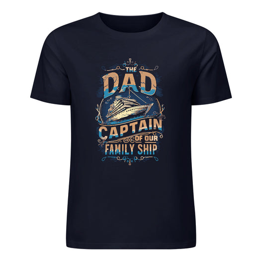 Pure cotton short sleeved T-shirt two side print | Dockside Drifter | Dad Captain of our Family Ship