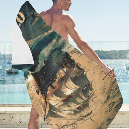 Beach Towel Suede  31.5"x 71" | Beach Towel | Sail Ship
