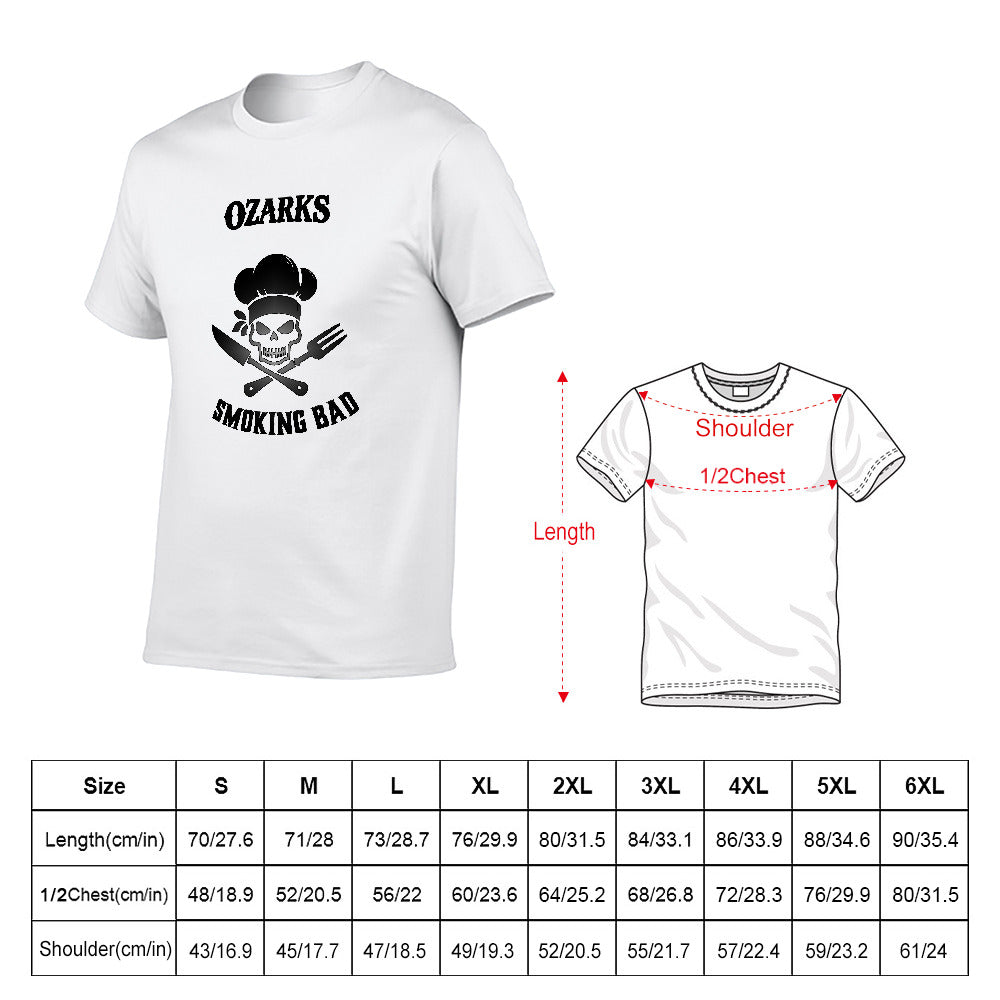 New 150g Men's  Short Sleeve T-shirt | Smoking Bad  White